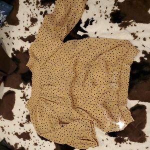 EUC Old Navy Ruffled Gathered Blouse L 3/4" Sleeve